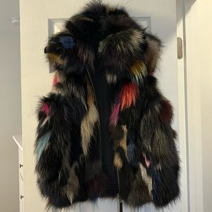 SAM Multi- Colored Fur Zip up Vest